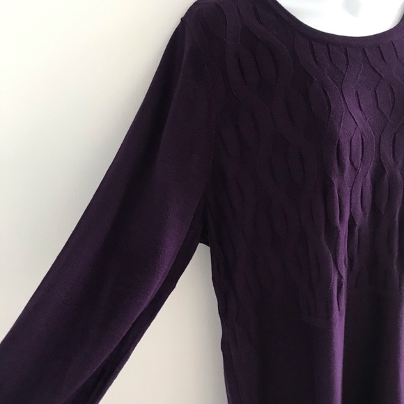 Nine West RED Knit Cotton Winter Sweater Dress Plus Size - Picture 10 of 14